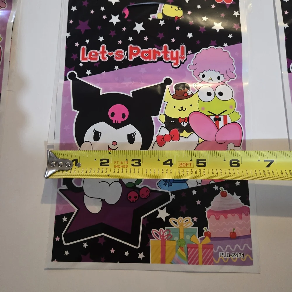 Cute Sanrio Character Party Favor Bags With Stickers - Black and Pink